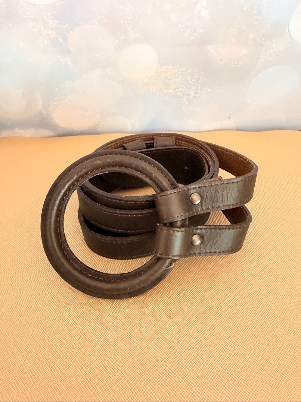 Olsen Ladies Brown Double Strap Leather Belt - US 10